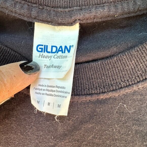 Gildan Heavy Cotton Black Smoozie Supreme Label Shirt Size M - Picture 5 of 10